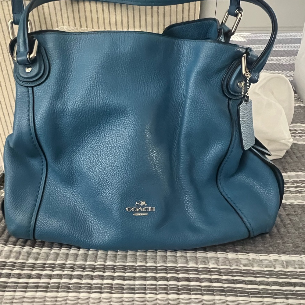Coach Blue Leather Handbag